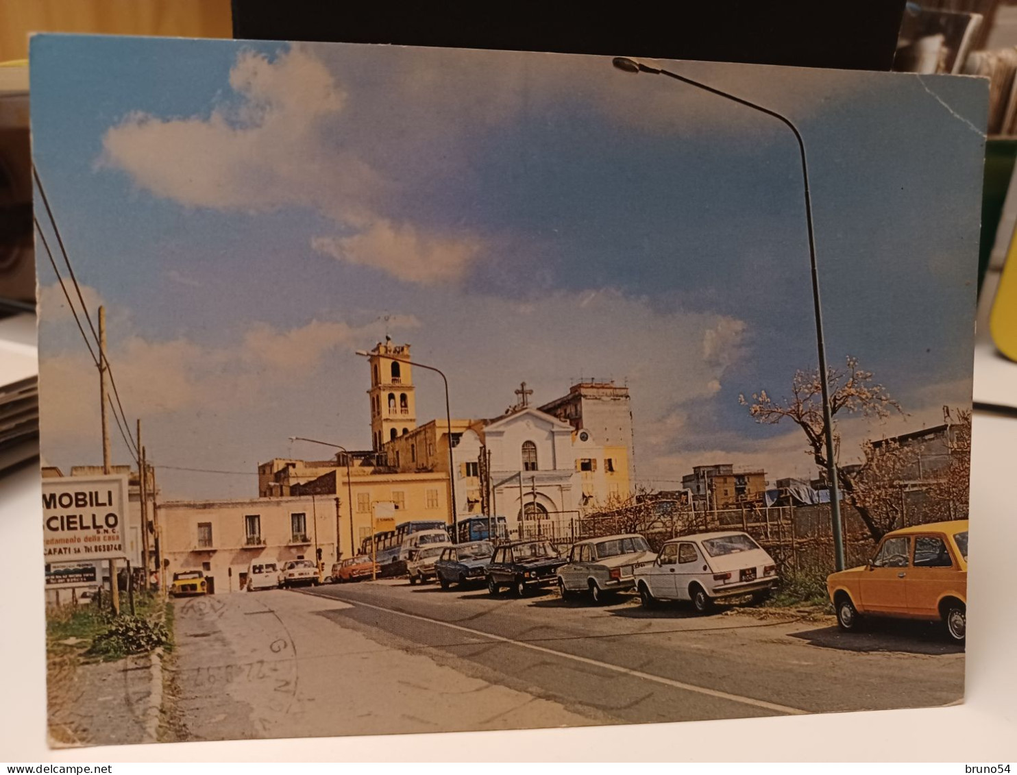Cartolina Torre Del Greco Prov Napoli  ,chiesa Madonna Del Buon Consiglio ,auto Fiat 127 - Torre Del Greco