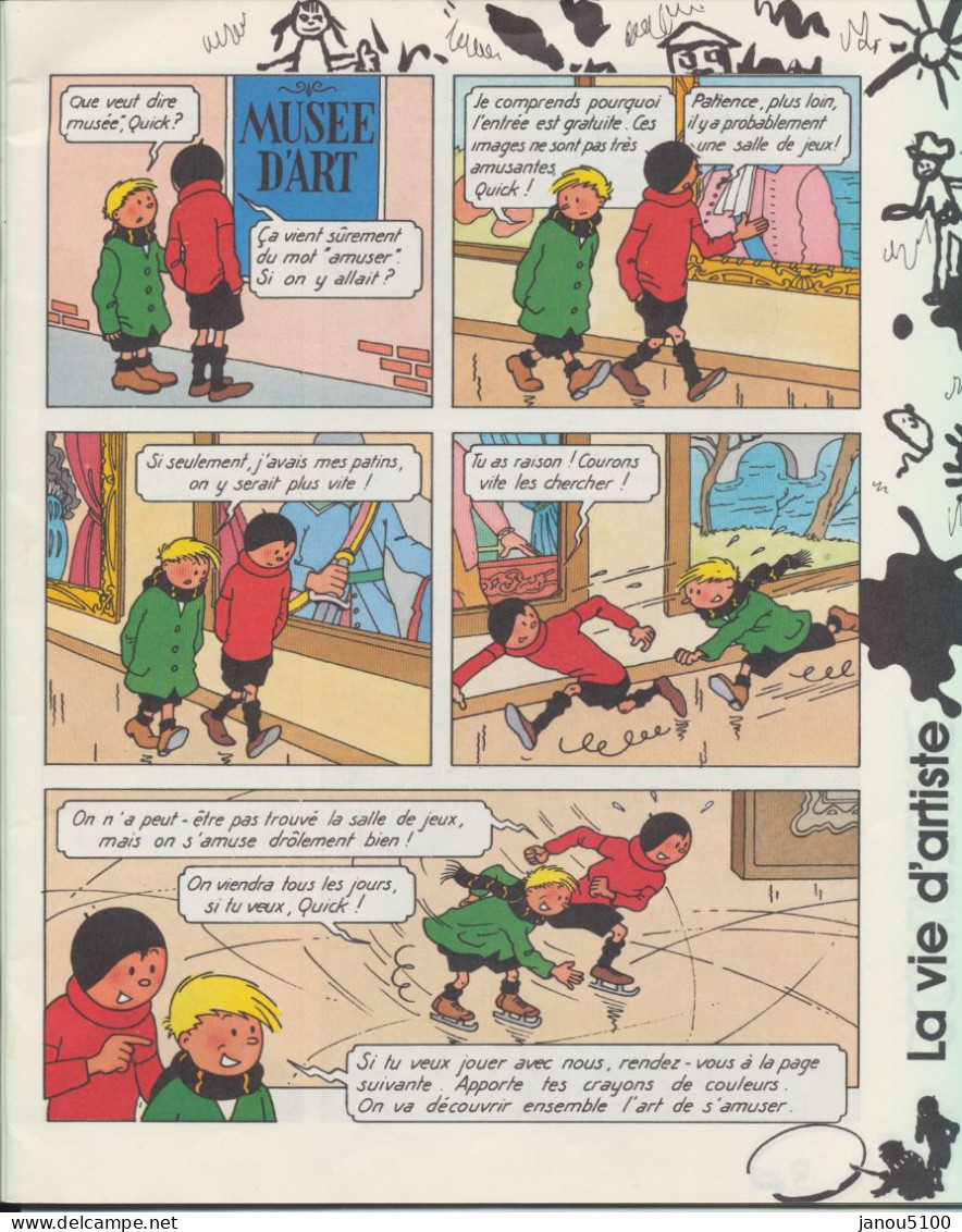 LIVRE  BD JUNIOR- CASTERMAN       " JOUEZ AVEC  QUICK & FLUPKE  "  - " LA VIE D'ARTISTE "        1988. - Casterman