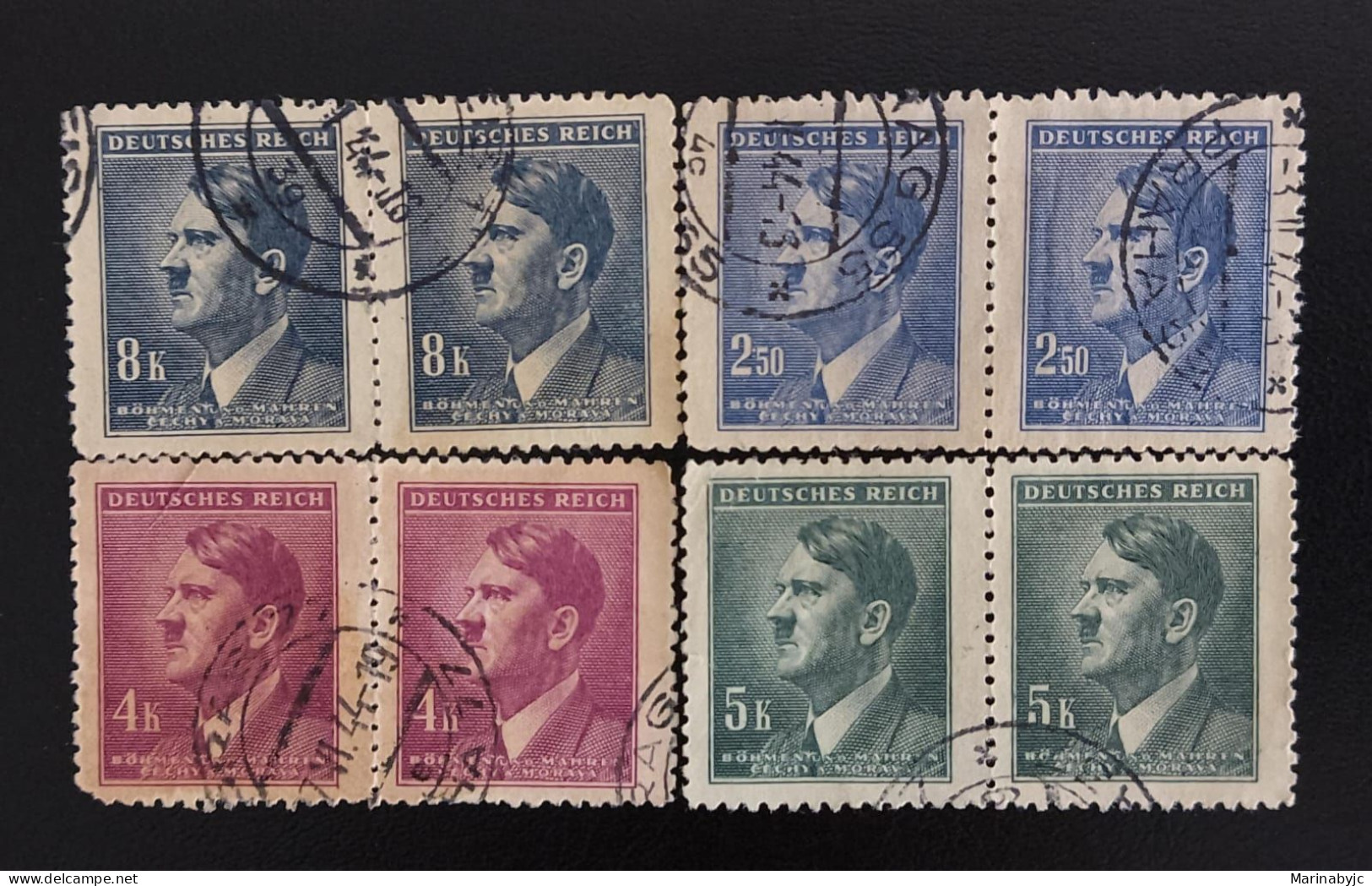 SD)GERMANY. HITLER. VARIOUS VALUES. DIFFERENT COLORS. USED. - Sammlungen