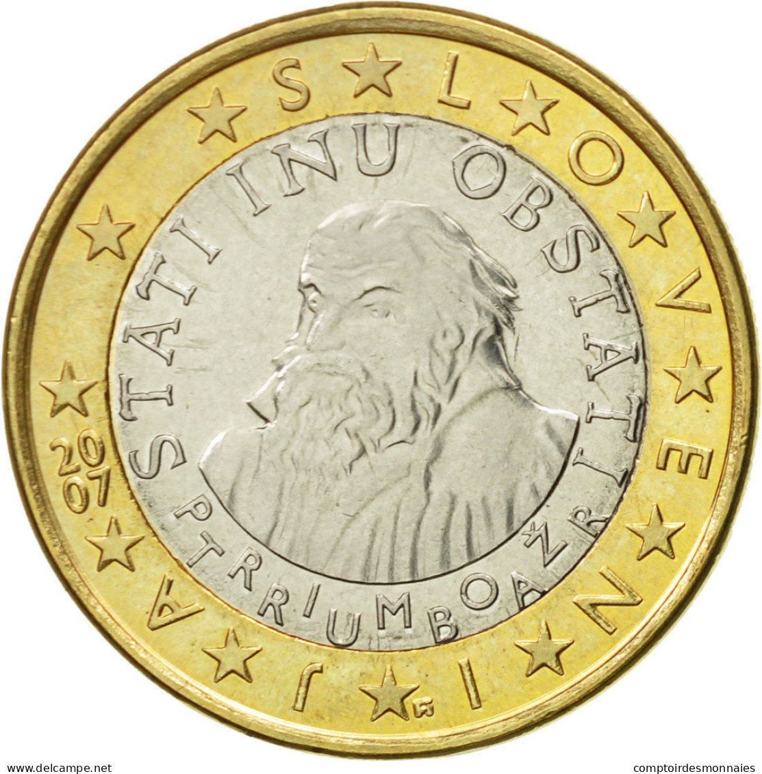 Slovénie, Euro, 2007, SPL, Bi-Metallic, KM:74 - Slovénie