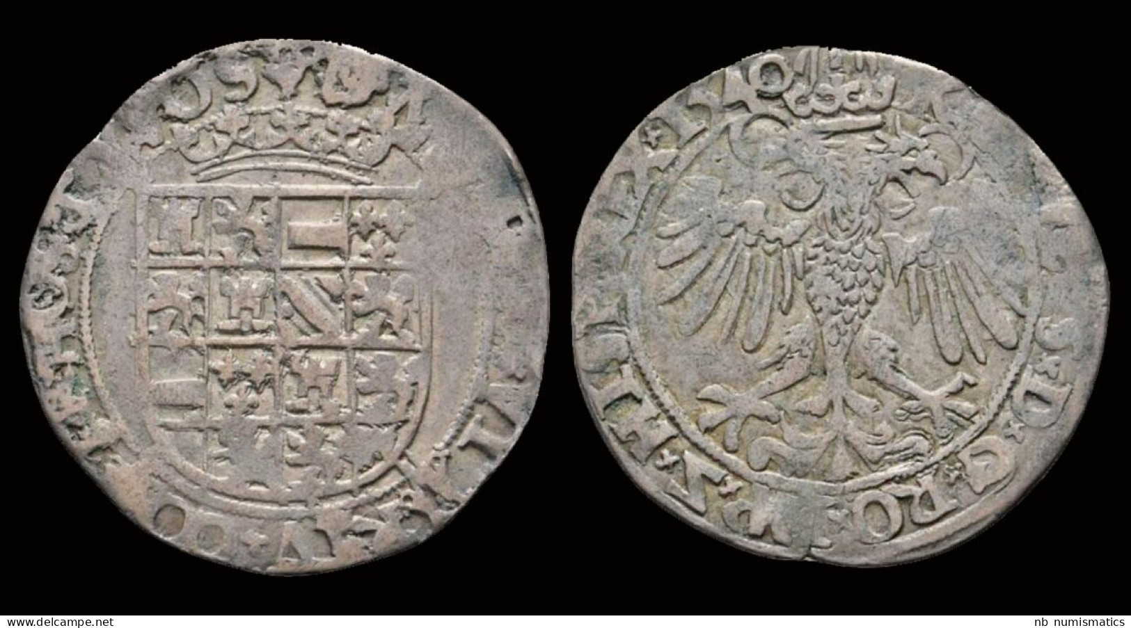 Southern Netherlands Brabant Karel V Vlieger De Quatre Patards 1540 - 1556-1713 Spanish Netherlands