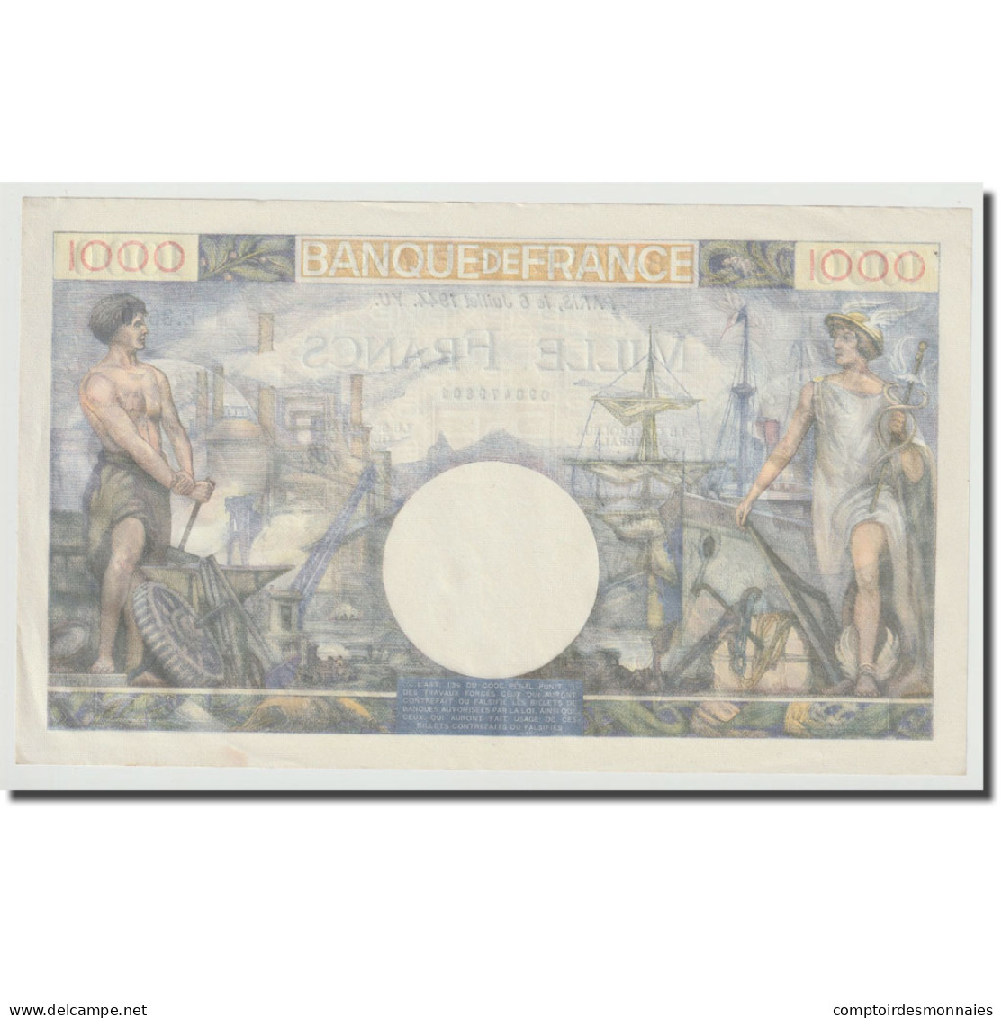 France, 1000 Francs, Commerce Et Industrie, 1944, 1944-07-06, SUP - 1 000 F 1940-1944 ''Commerce Et Industrie''