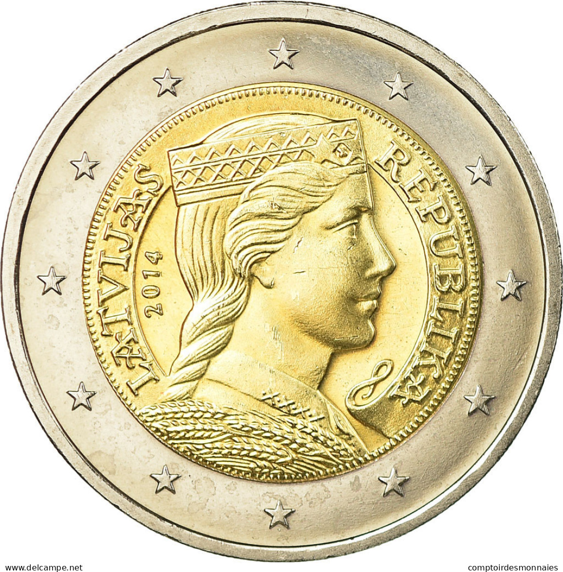 Latvia, 2 Euro, 2014, SPL, Bi-Metallic, KM:157 - Lettland