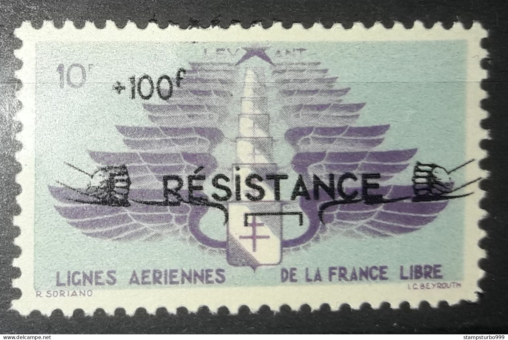 Levant , Free Frensh Force In The Levant , Resistance 10+ 100 Fr. , Luxe , MNH ** - Ungebraucht