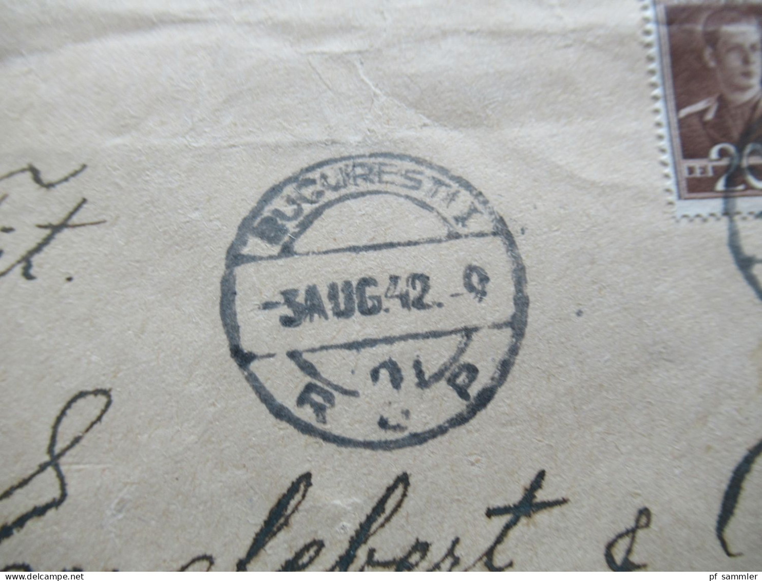 Rumänien 1942 Zensurbeleg Einschreiben Bucuresti - Liege Belgien Mit OKW Zensur Und Weiteren Zensurstempeln - World War 2 Letters