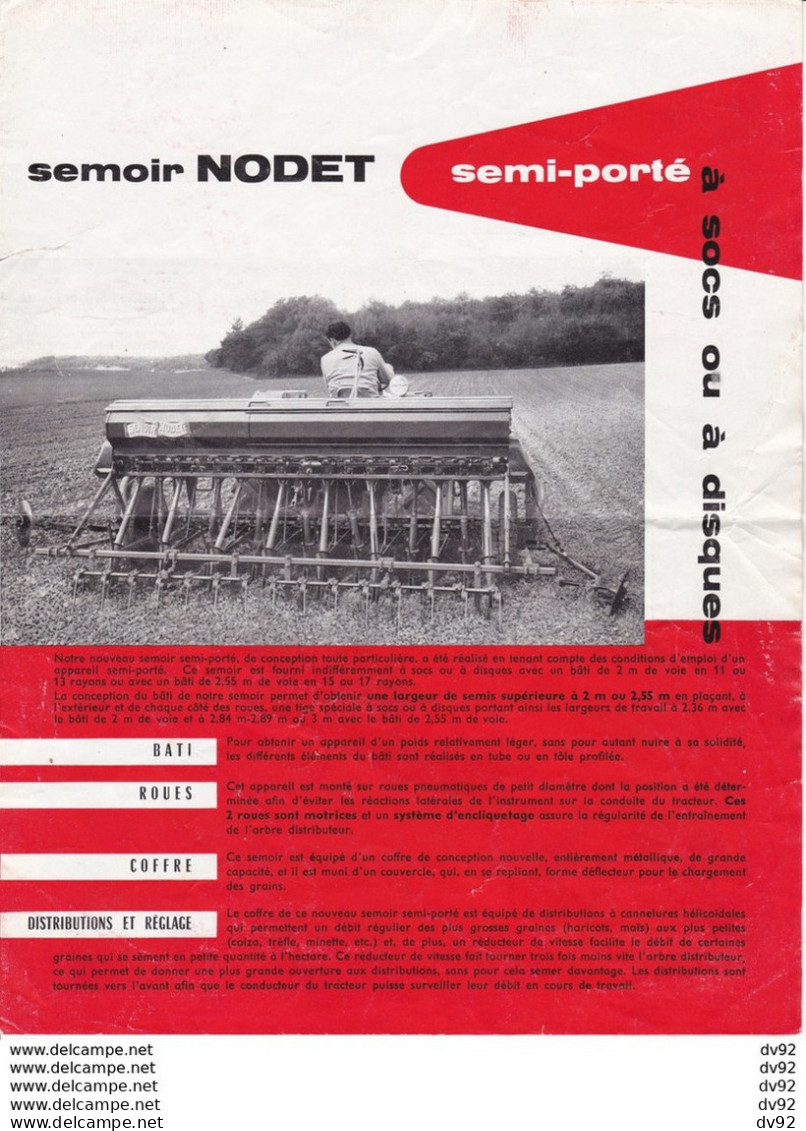 AGRICULTURE SEMOIR SEMI PORTE A SOCS OU A DISQUES NODET - Matériel Et Accessoires