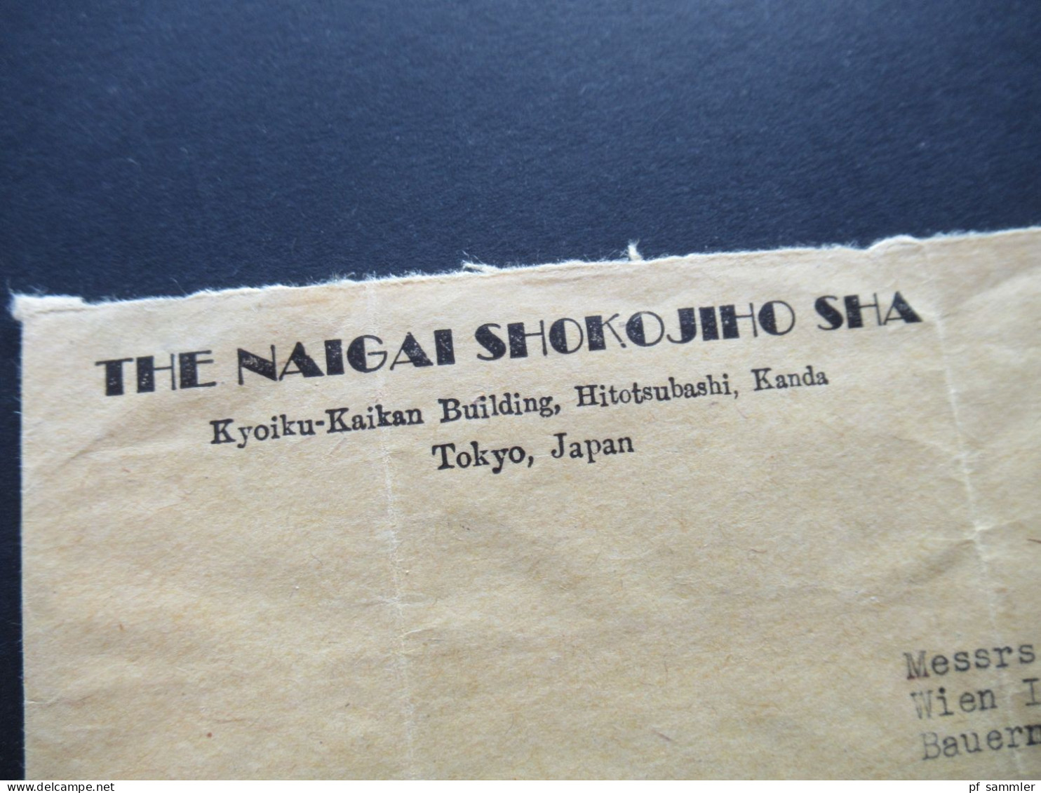 Japan Firmenumschlag The Naigai Shokojiho Sha Kyoiku Kaikan Building, Hitotsubashi, Kanda Tokyo Nach Wien Gesendet - Cartas & Documentos