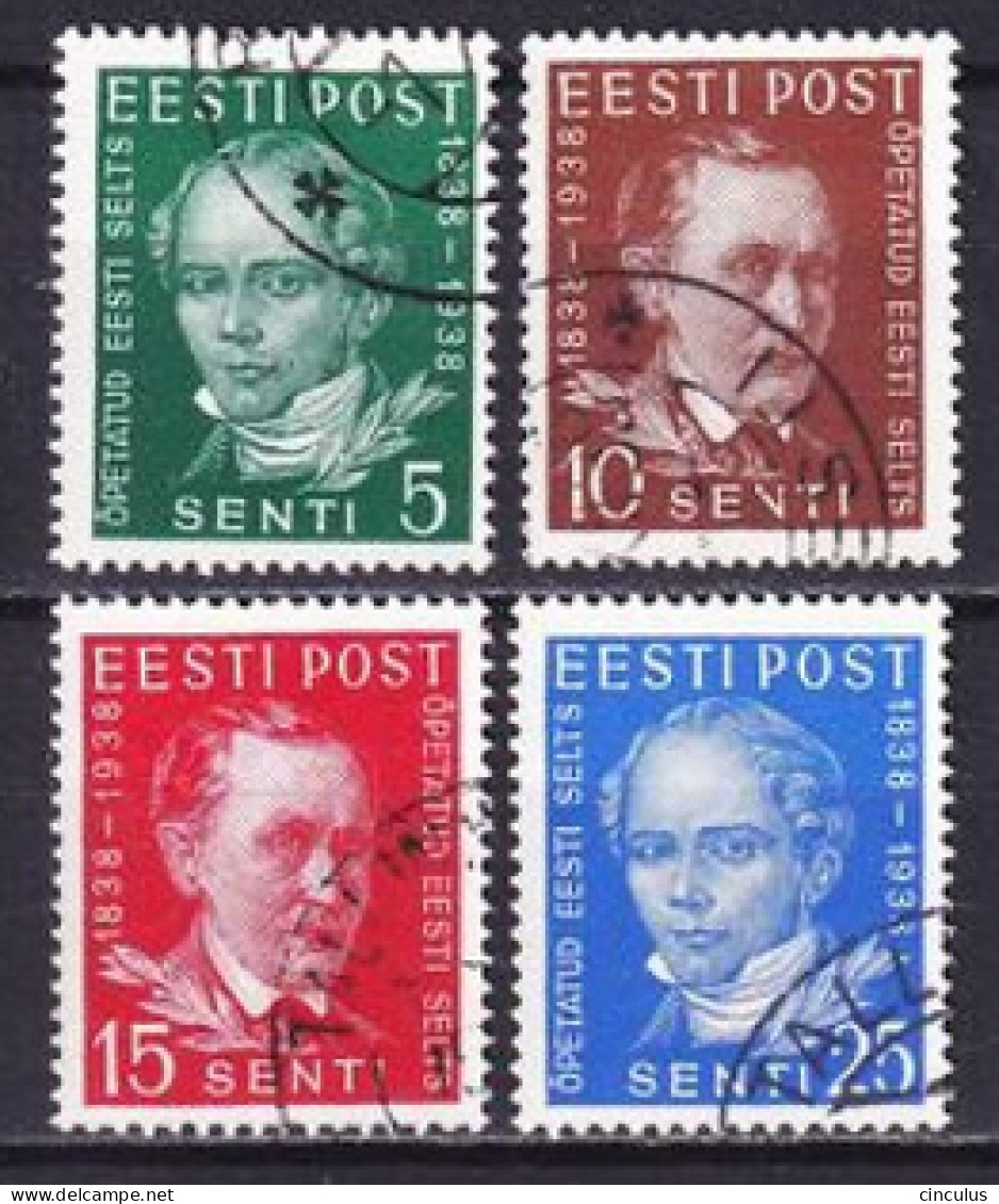 1938. Estonia. Learned Estonian Society Centenary. Used. Mi. Nr. 138-41. - Estland
