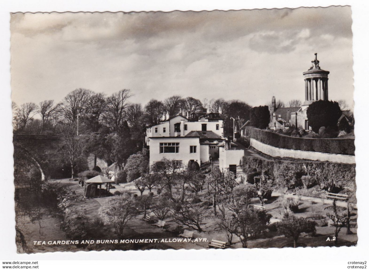 Tea Gardens And Burns Monument Alloway VOIR DOS Ayr Henderson's Real Photo Series - Ayrshire