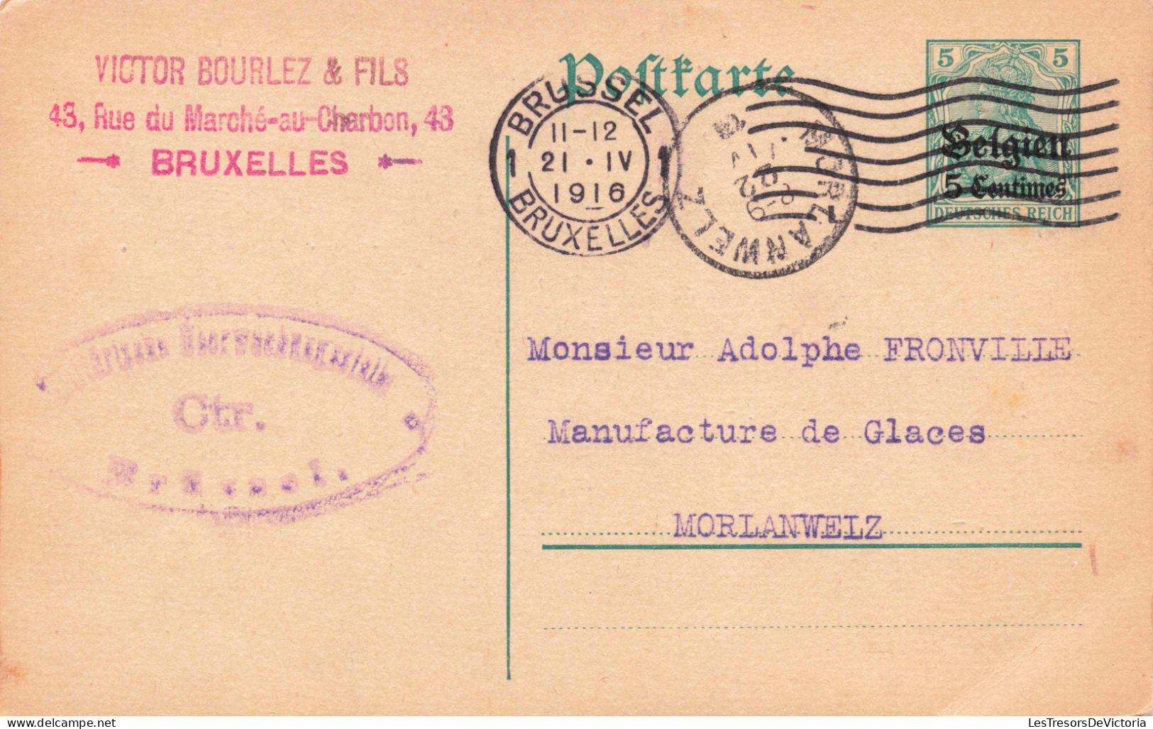 BELGIQUE - Bruxelles - Victor Bourlez Et Fils - Carte Postale Ancienne - Autres & Non Classés