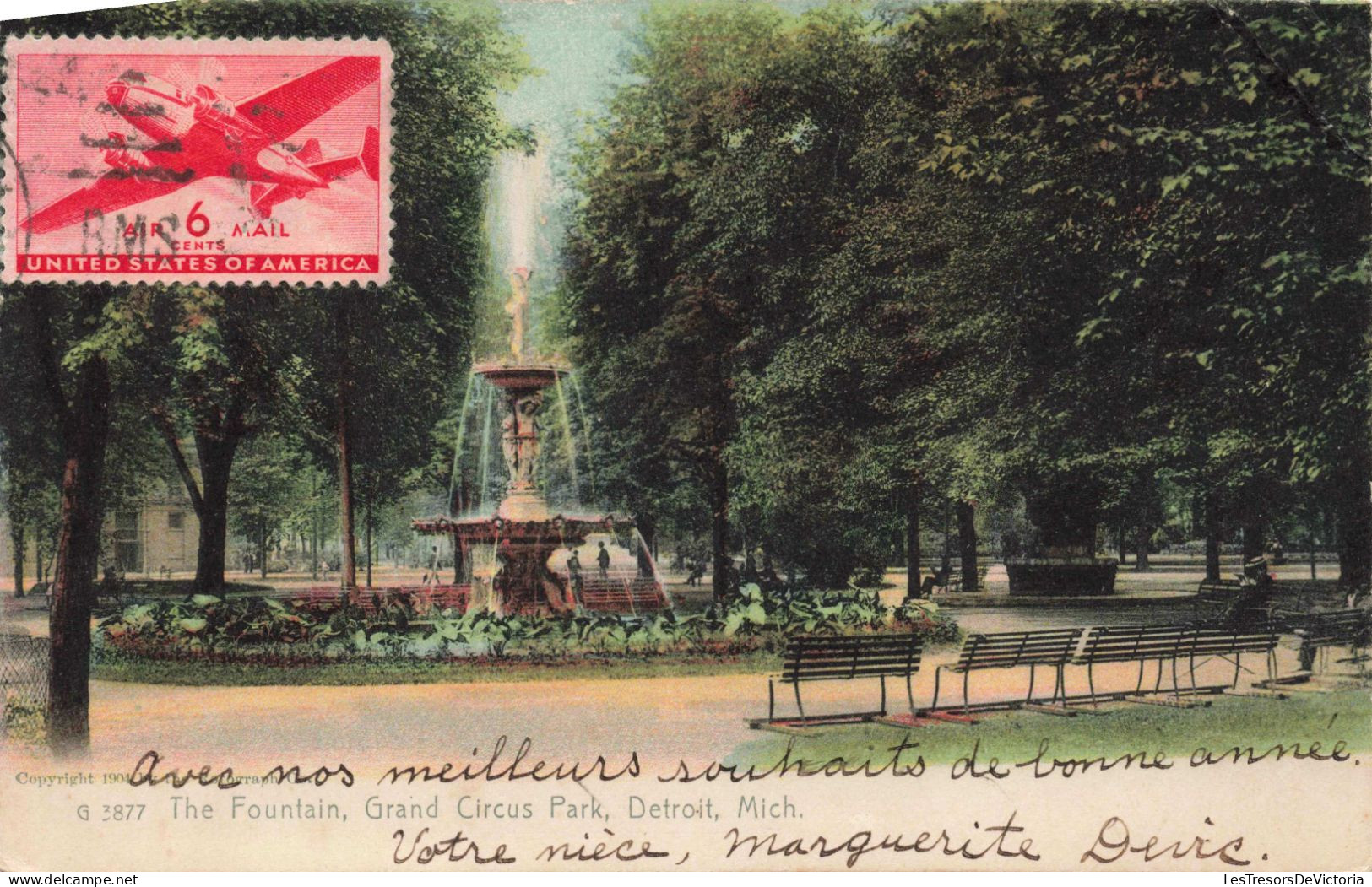 ETATS-UNIS - Detroit - Mich - Grand Circus Park - Colorisé - Carte Postale Ancienne - Detroit