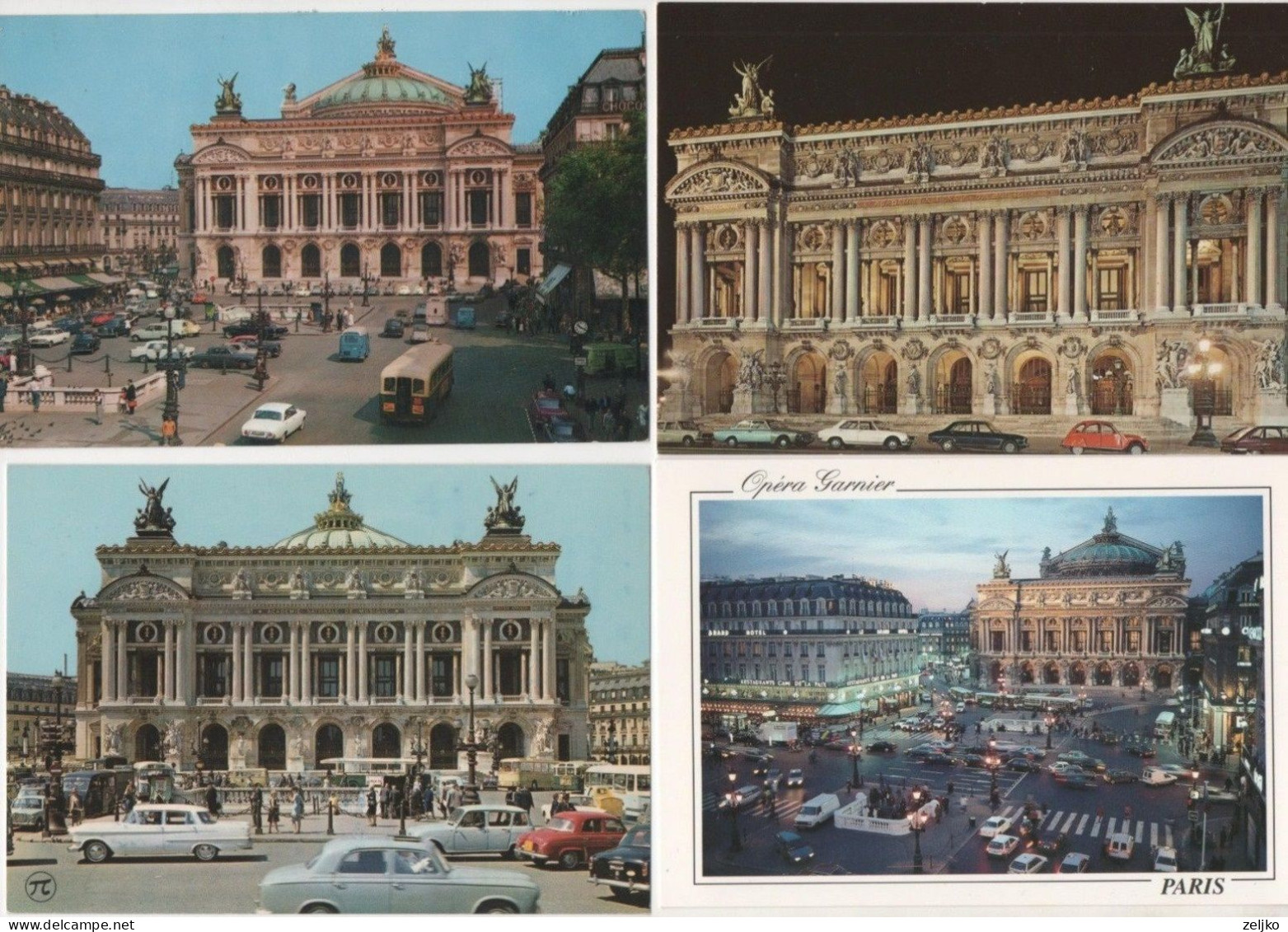 France, Paris, Opera House, 4 Postcards - Notre Dame De Paris