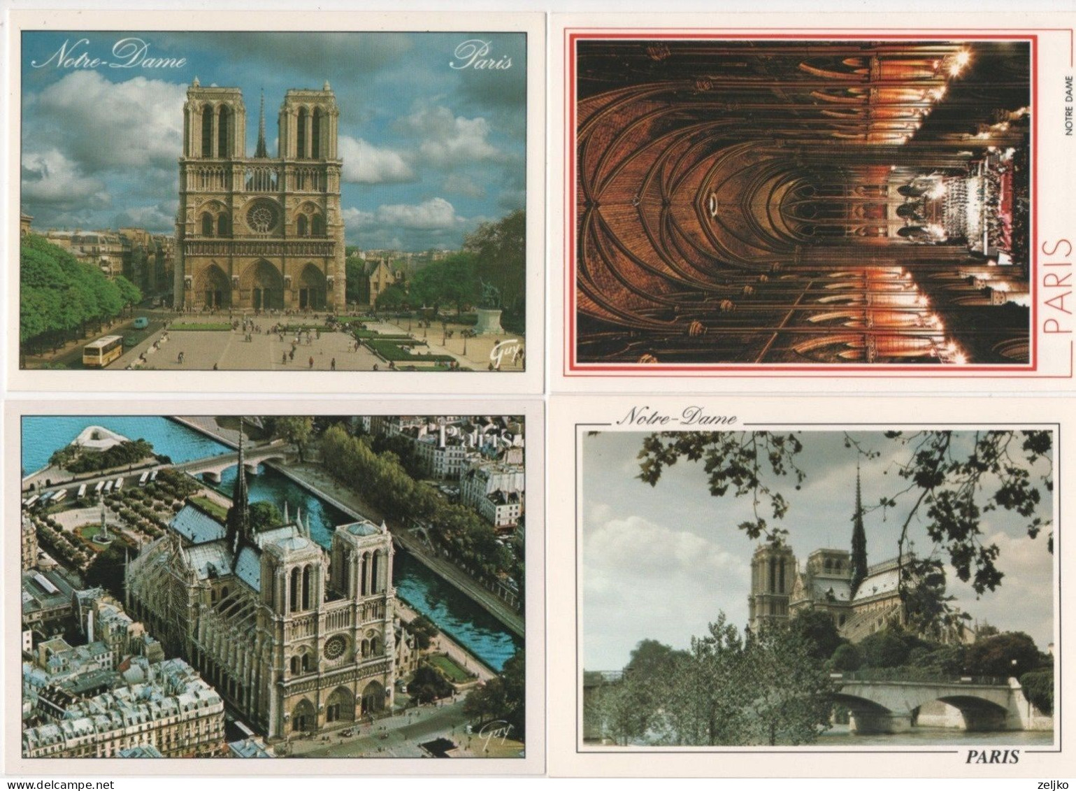 France, Paris, Notre Dame, 4 Postcards ( 2 ) - Notre Dame De Paris