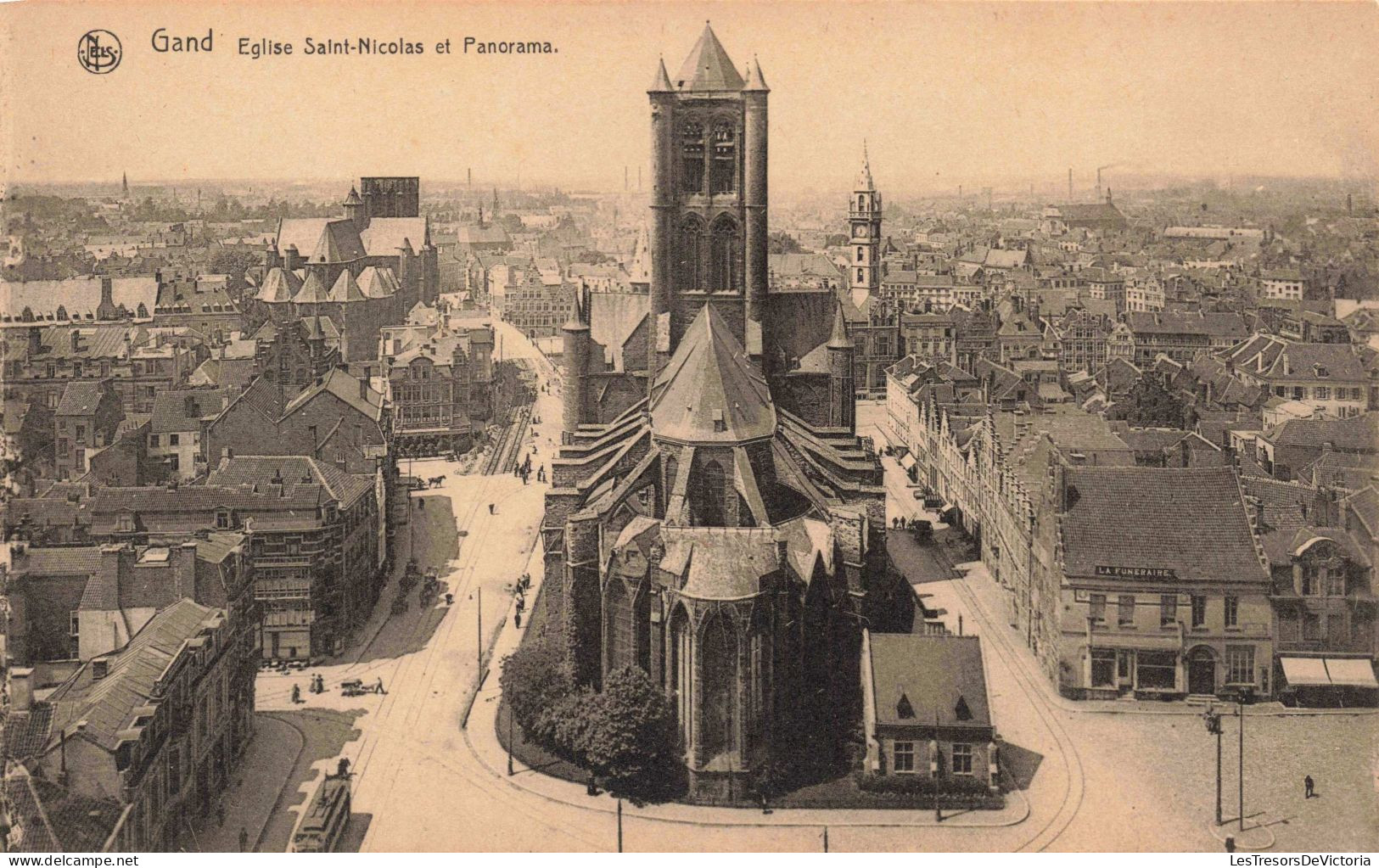 BELGIQUE - Gand - Eglise Saint Nicolas Et Panorama - Carte Postale Ancienne - Gent