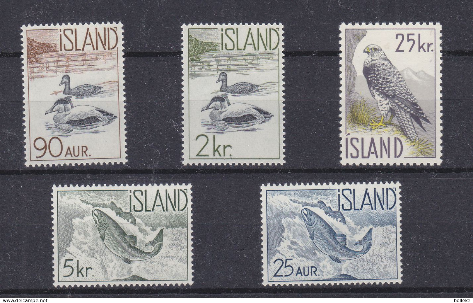 Islande - Yvert 294 / 8 ** - Canards - Poissons - Oiseaux - Rapaces - Valeur 30 Euros - Unused Stamps