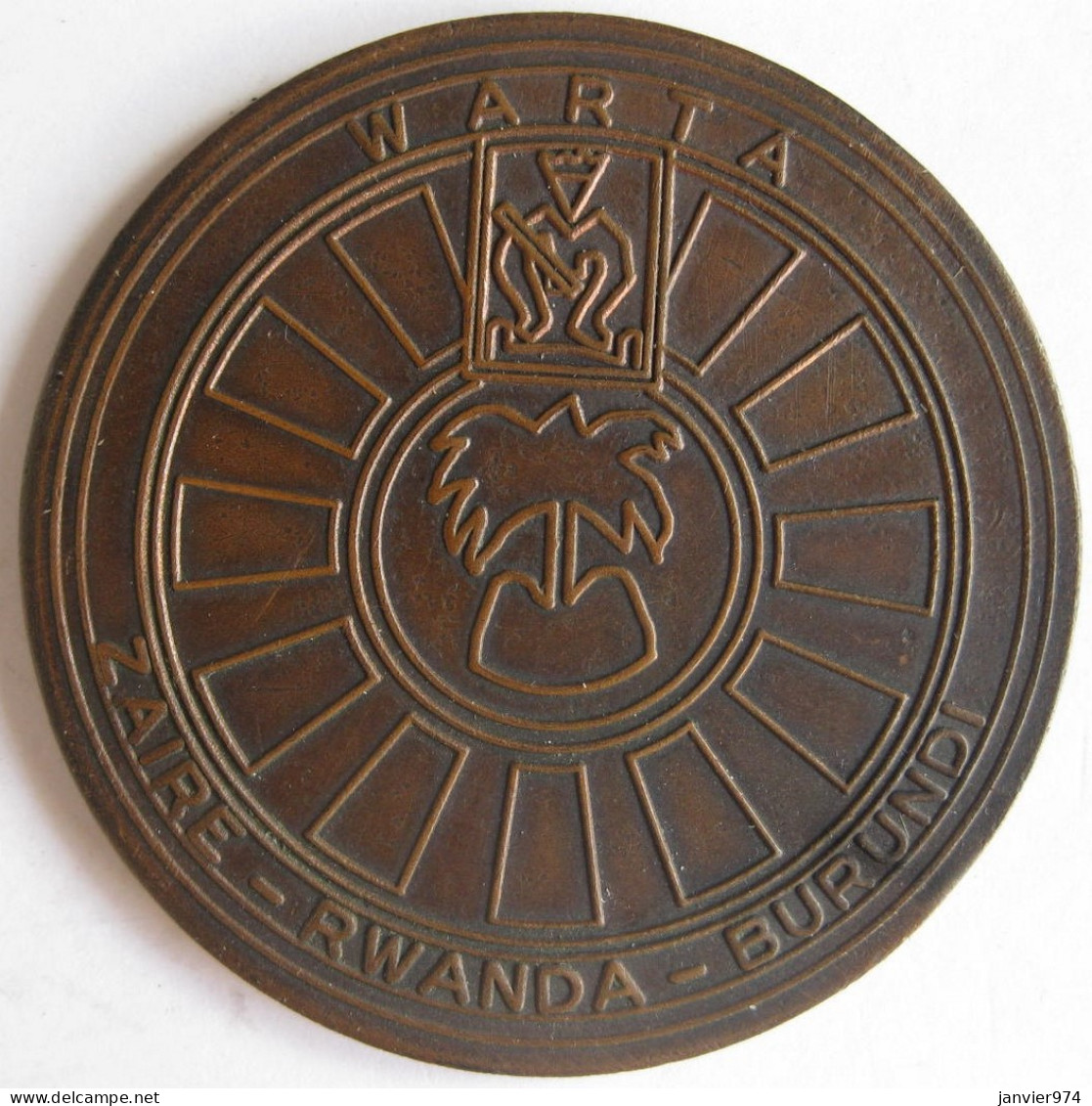Médaille WARTA , ZAIRE RWANDA BURUNDI . 26 Avril – 1 Mai 1985. Lubumbashi Zaire - Otros & Sin Clasificación
