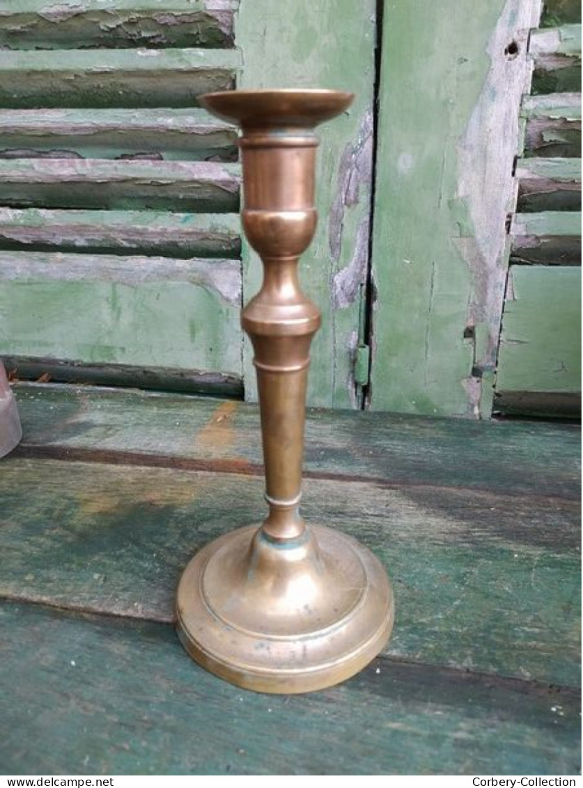 Ancien Bougeoir Bronze XIXème Louis Philippe Candlestick