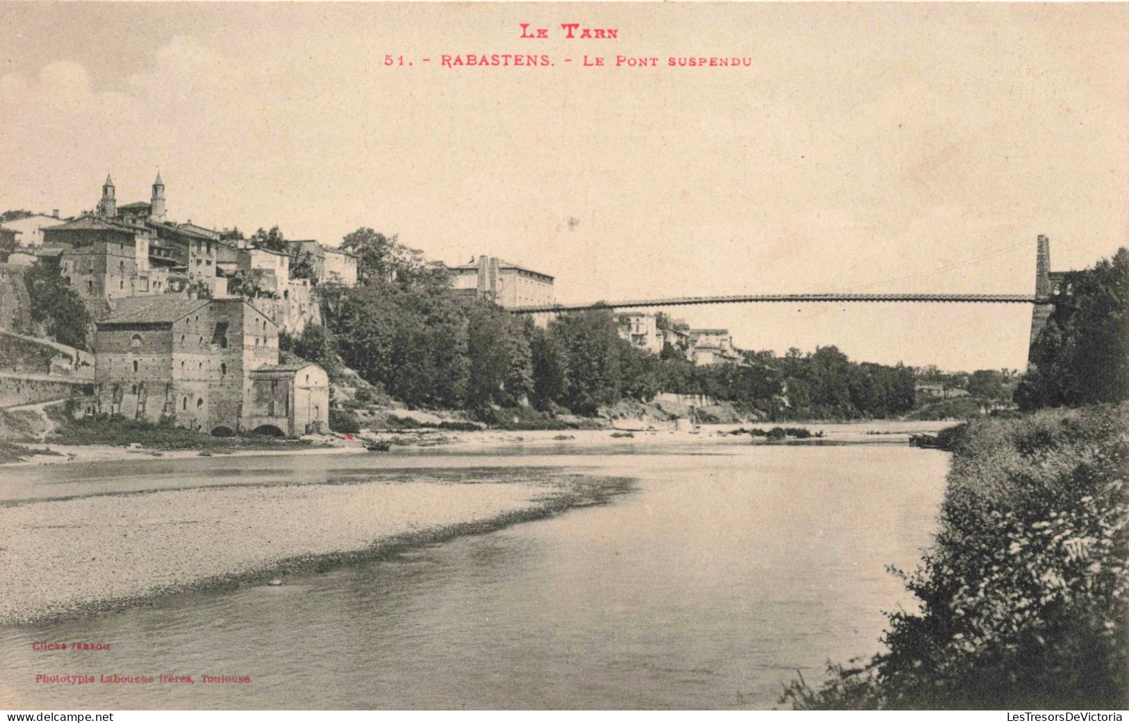 FRANCE - Tarn - Rabastens - Le Pont Suspendu - Carte Postale Ancienne - Rabastens