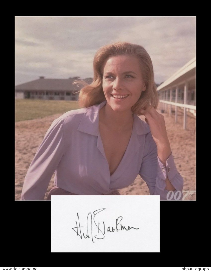 Honor Blackman (1925-2020) - James Bond Girl - Carte Signée + Photo - 90s - Acteurs & Comédiens