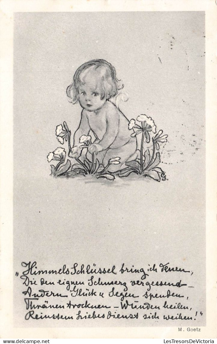 ILLUSTRATEURS - Un  Bébé Cueillant Des Fleurs - Carte Postale Ancienne - Other & Unclassified