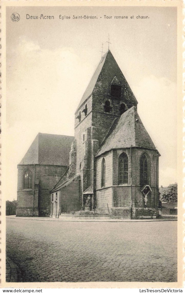 BELGIQUE - DEUX  ACREN - Eglise Saint Géréon - Tour Romane Et Choeur -  Carte Postale Ancienne - Lessines