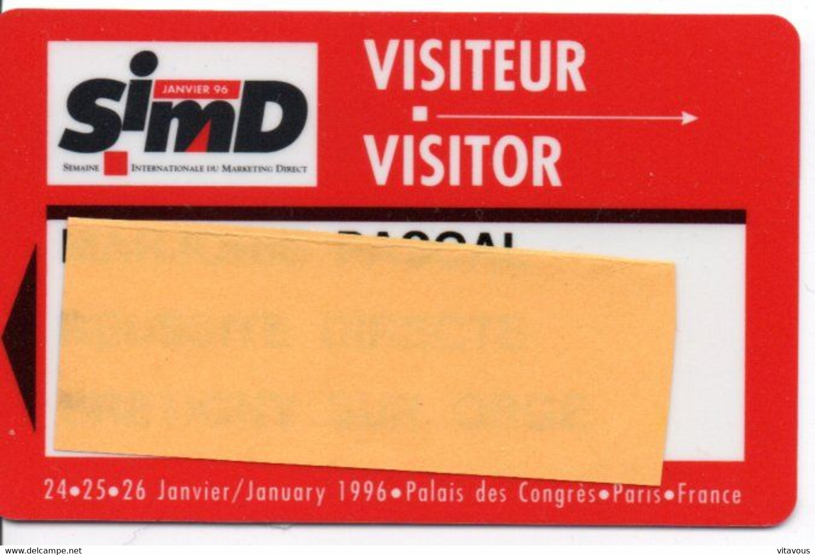 Carte Salon Magnétique SIMD Micro Marketing Direct 1996 Card Karte TBE (salon 11) - Badge Di Eventi E Manifestazioni