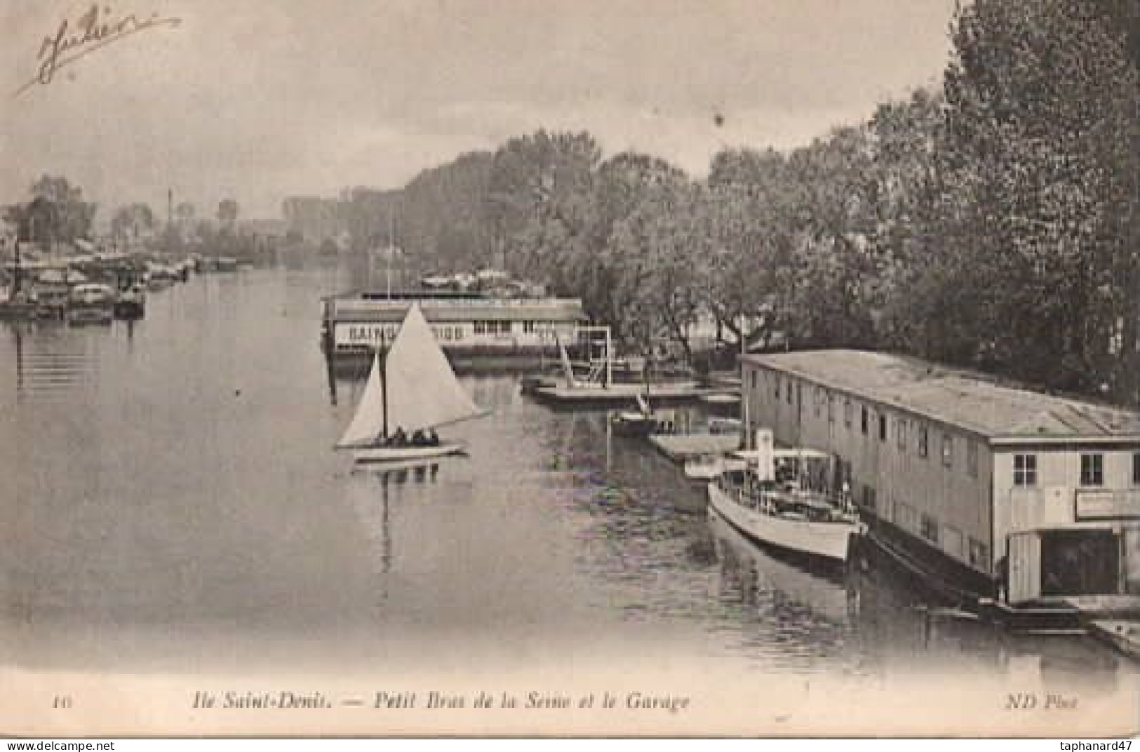 93 . ILE SAINT-DENIS .Petit Bras De La Seine Et Le Garage . - L'Ile Saint Denis