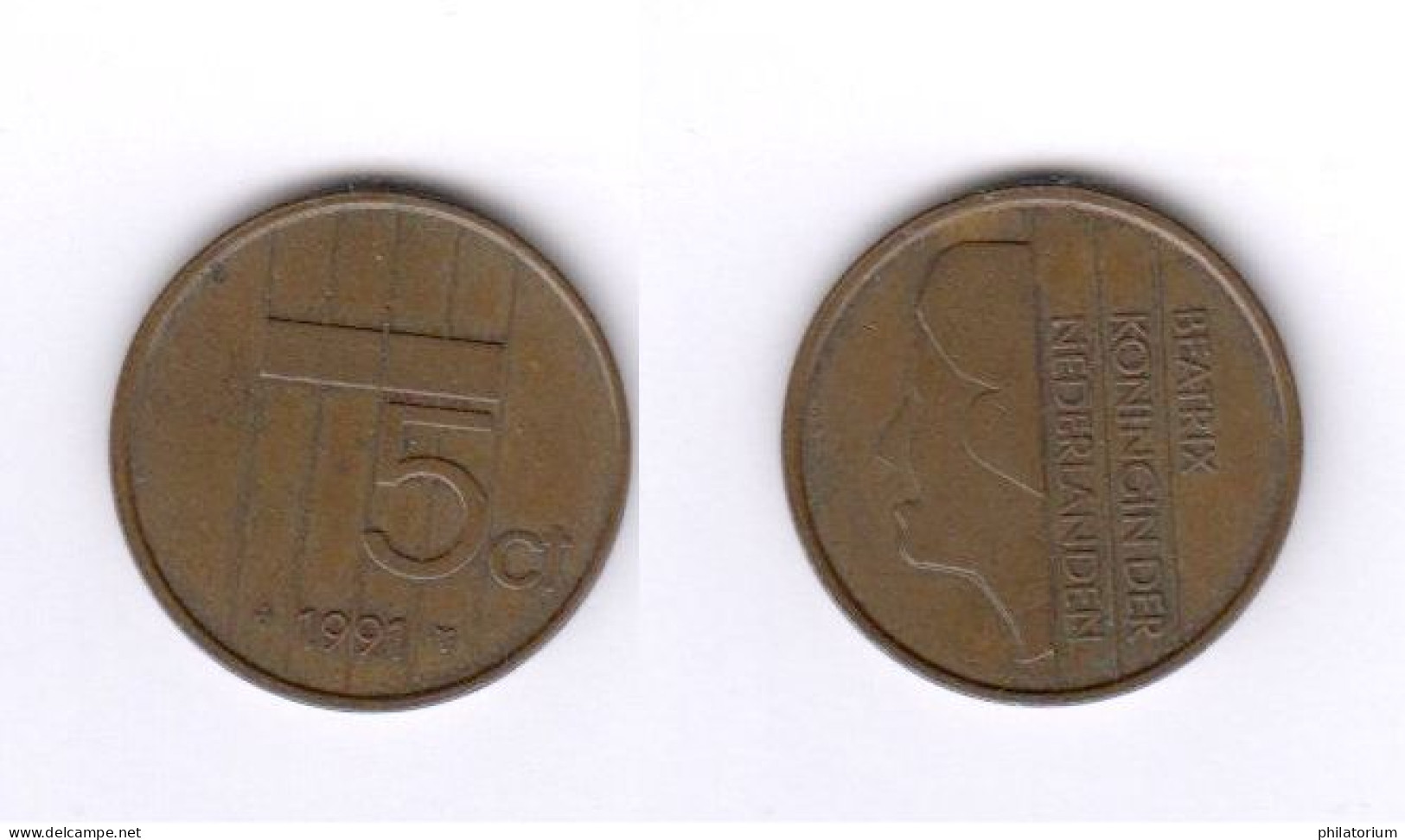 Pays Bas, 5 Cent, 5c, 1991, KM# 202, Beatrix, Nederland, - 1980-2001 : Beatrix