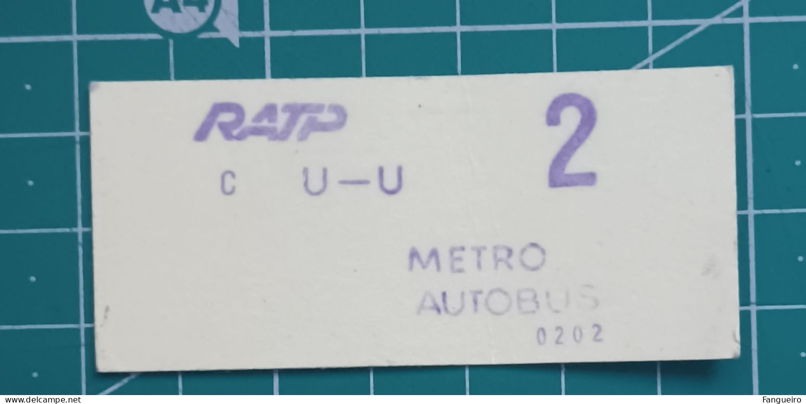 FRANCE METRO TICKET RATP - Europe