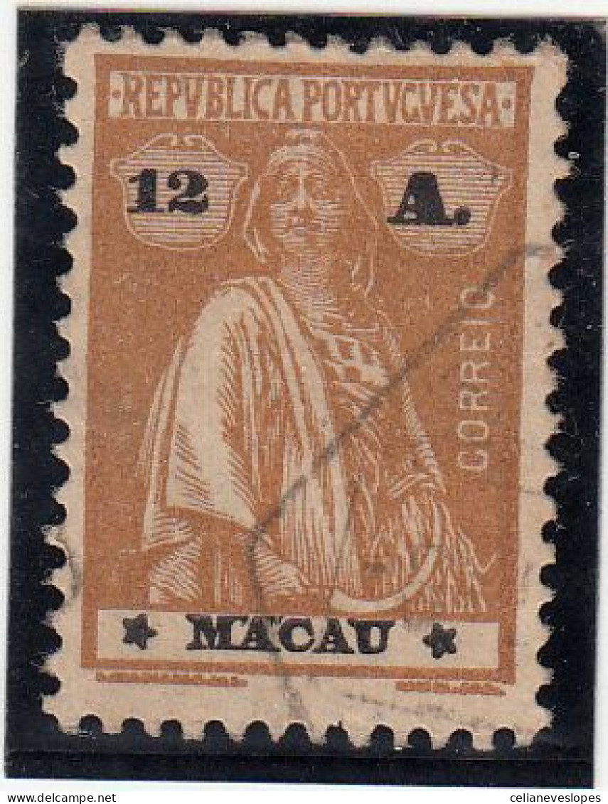 Macau, Macao, Ceres, 12 A. Bistre D12 X 11 1/2, 1913/15, Mundifil Nº 218 Used - Gebraucht