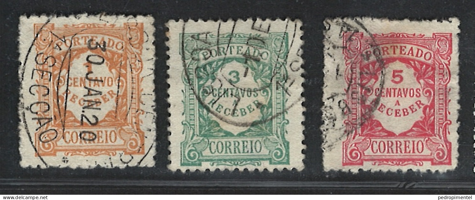 Portugal 1915 "Porteado" Condition Used Mundifil #22,24,26 - Oblitérés