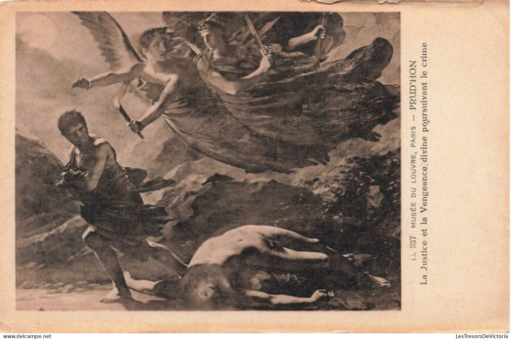 ARTS - Peintures Et Tableaux - La Justice Et La Vengeance Divine Poursuivant Le Crime - Carte Postale Ancienne - Malerei & Gemälde