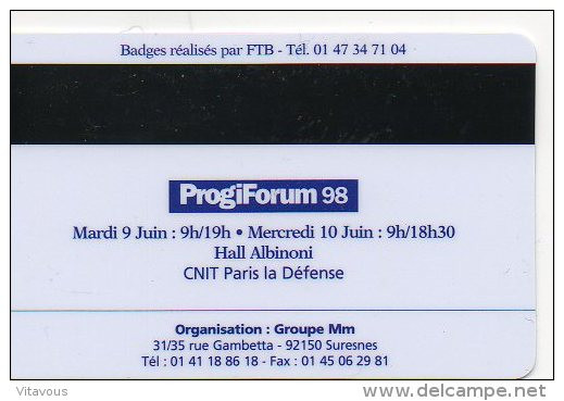CARTE SALON - Progifum 1998 Card Karten (640) - Badge Di Eventi E Manifestazioni