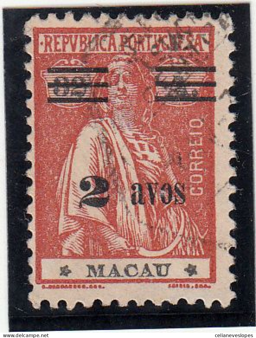 Macau, Macao, Ceres Com Sobretaxa, 2 A S/ 32 A. Tijolo, 1931/33, Mundifil Nº 261 Used - Usados