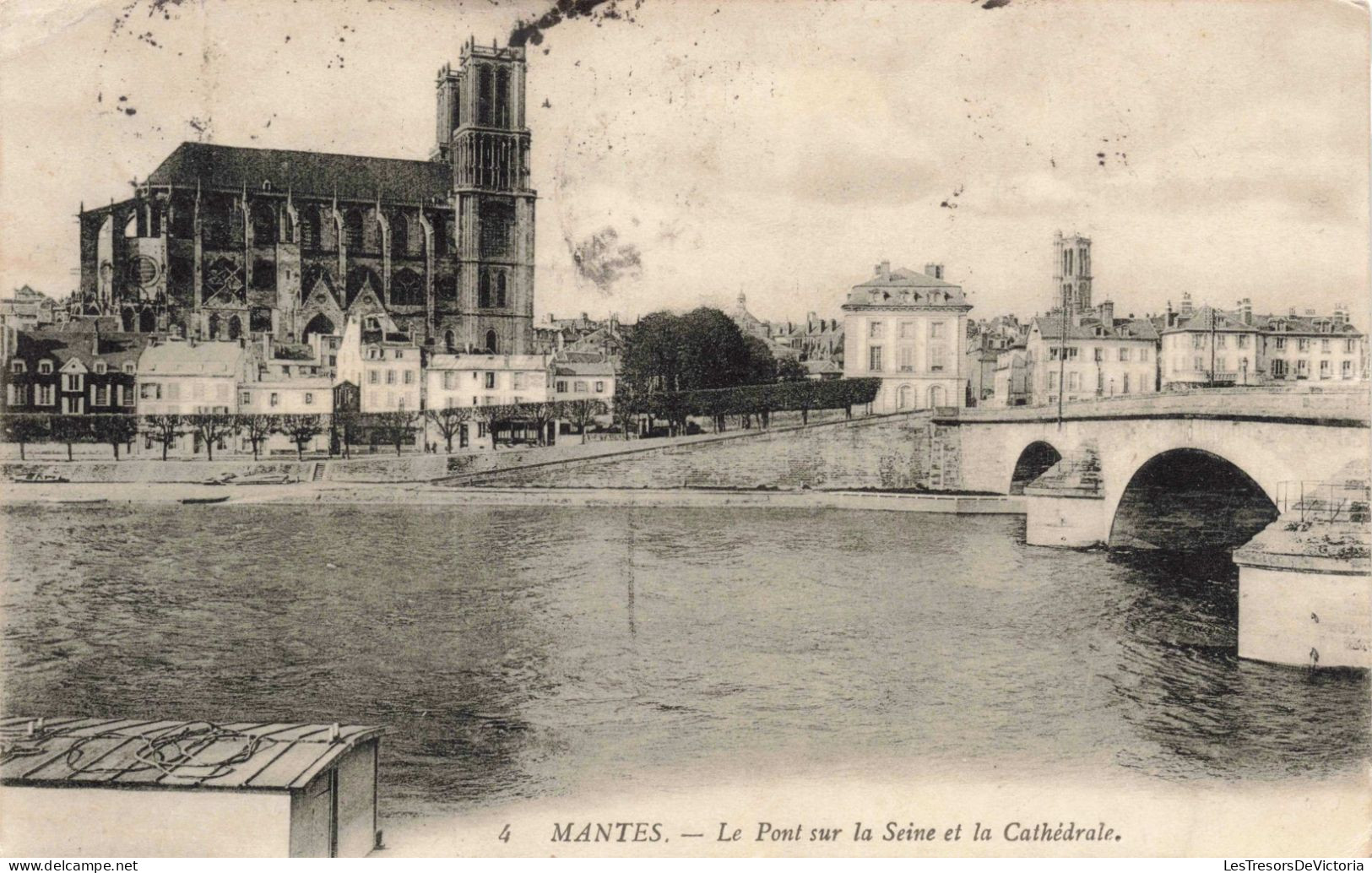 FRANCE - Mantes - Le Pont Sur La Seine Et La Cathédrale- Carte Postale Ancienne - Mantes La Jolie