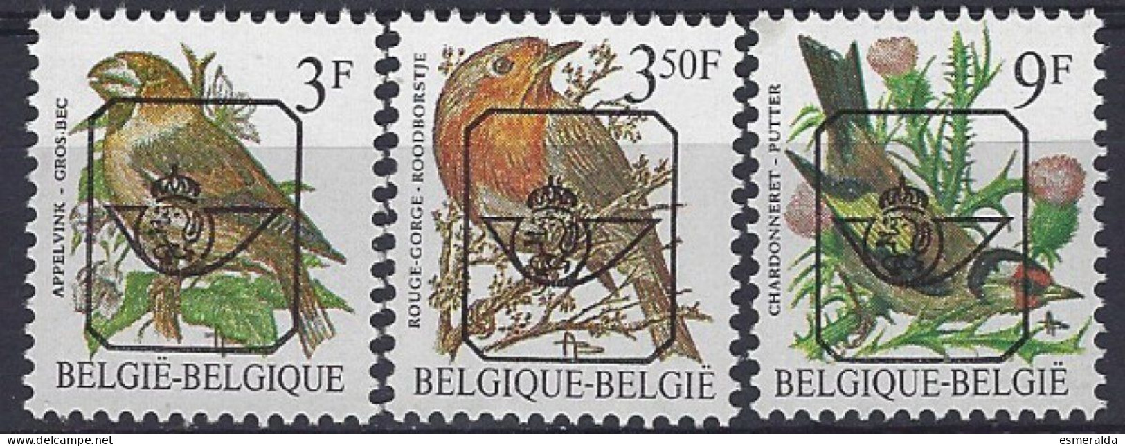 (BL90)   3 Valeurs Buzin Oiseaux GOMME GRISE PO 820GG--822GG-832GG. ** - Typos 1986-96 (Oiseaux)