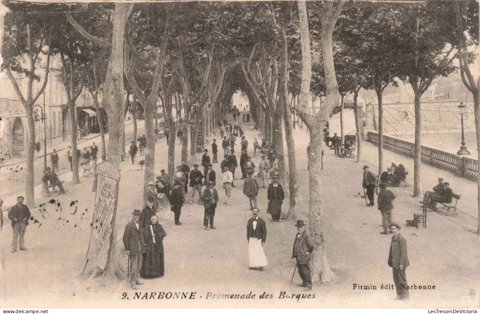 FRANCE - Narbonne - Promenade Des Barques - Animé - Carte Postale Ancienne - Narbonne