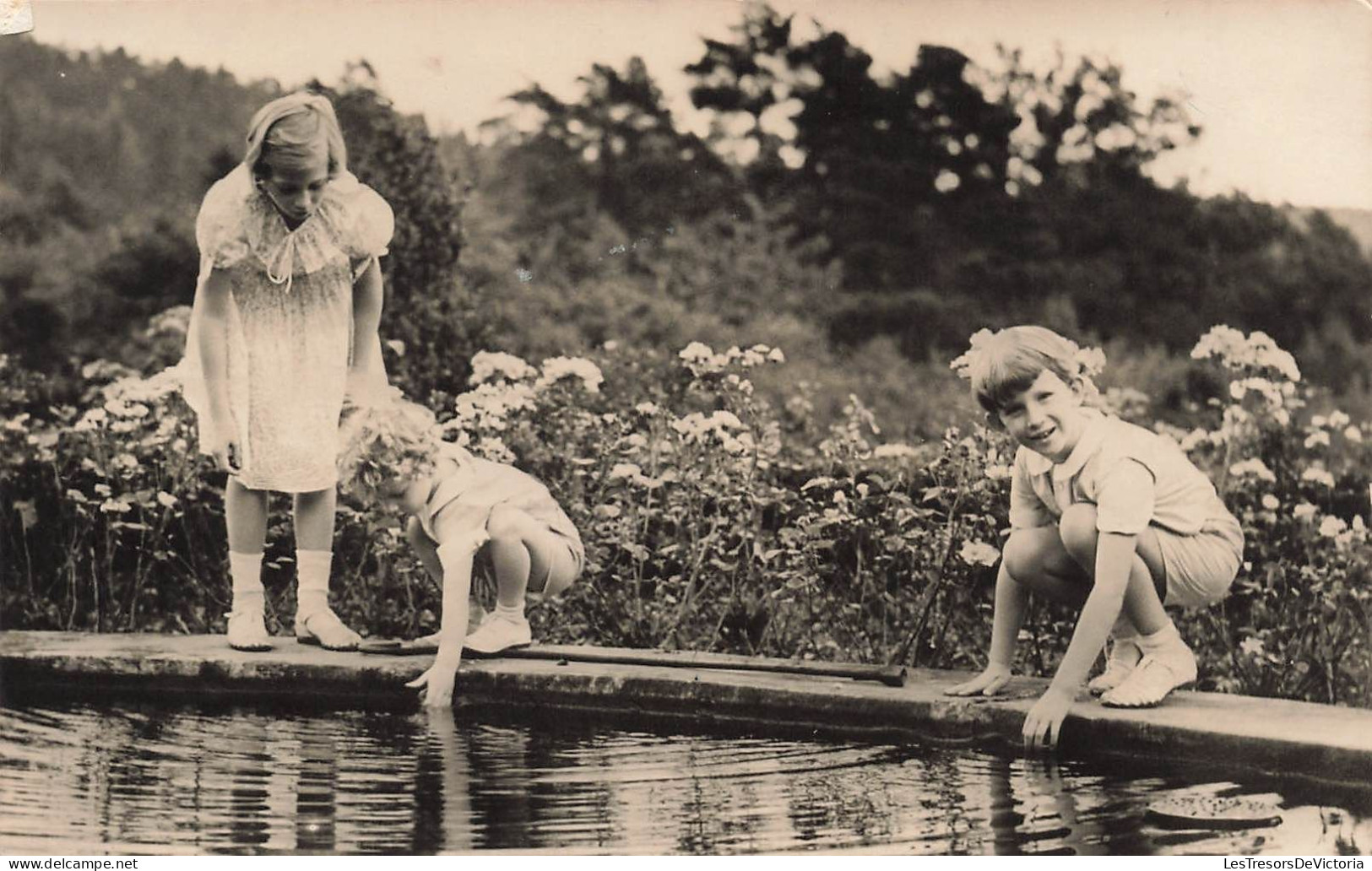 PHOTOGRAPHIE - Des Enfants Jouant à La Piscine - Carte Postale Ancienne - Fotografia