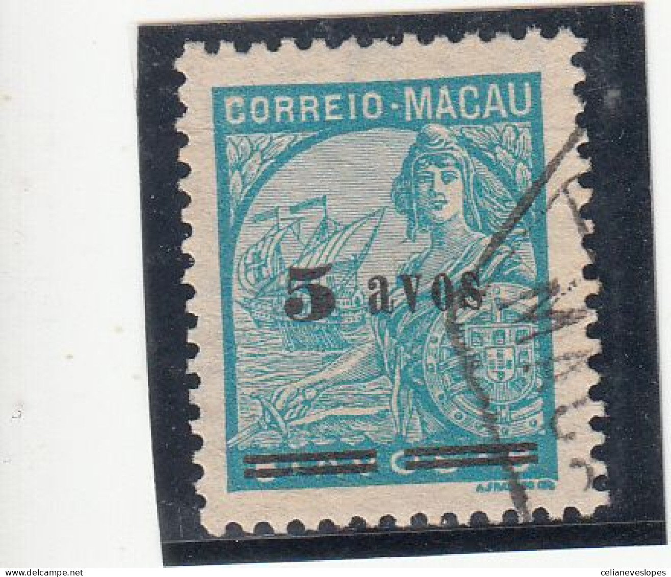 Macau, Macao, Padrões Com Sobretaxa, 5 A. S/ 8 A. Azul, 1941/42, Mundifil Nº 312 Used - Gebraucht