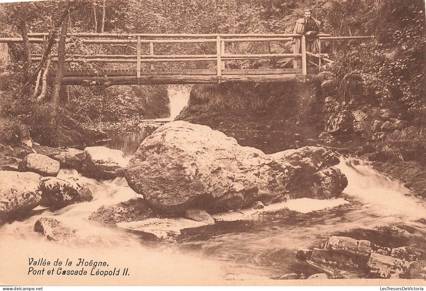 PHOTOGRAPHIE - La Hoëgne - Pont Et Cascade Léopold II - Carte Postale Ancienne - Fotografia