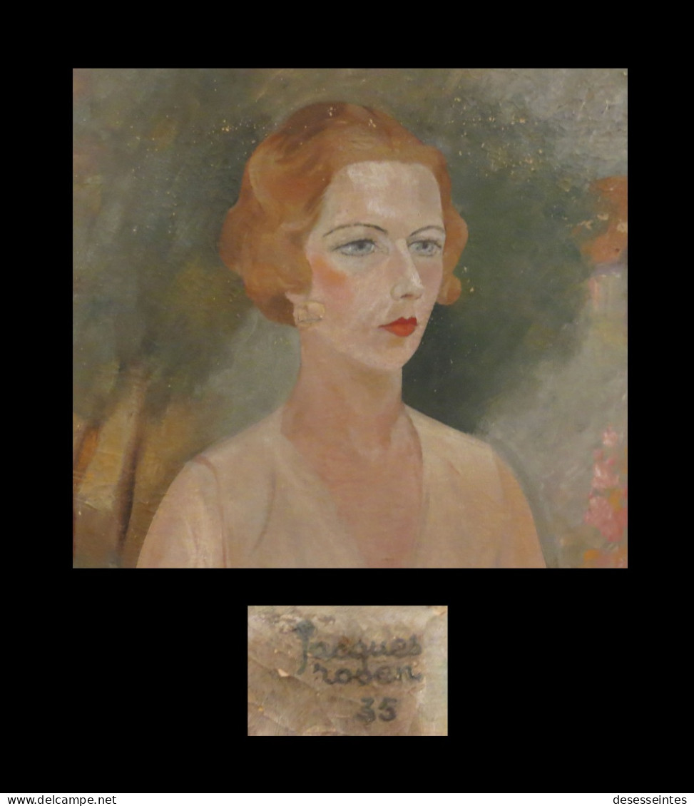 Jacques ROSEN - Huile Sur Toile ; Signée : Portrait De Jeune Femme. 1935. - Oleo