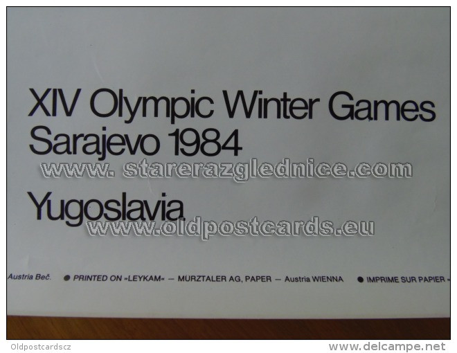 Sarajevo Olympic Winter Games 1984 100x70 Cm 39x27 Inch Downhill ORIGINAL - Autres & Non Classés