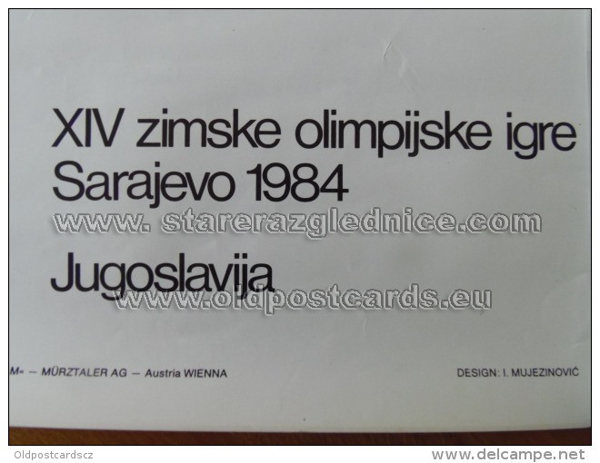 Sarajevo Olympic Winter Games 1984 100x70 Cm 39x27 Inch Downhill ORIGINAL - Other & Unclassified