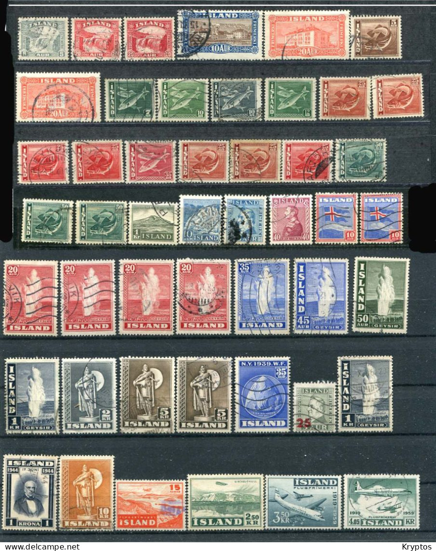 Iceland. Clearance Sale - 81 Stamps - 2 Pages - All USED - Colecciones & Series
