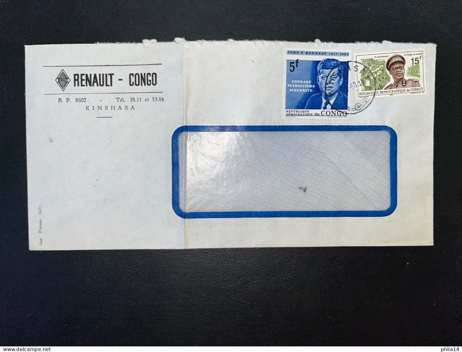 ENVELOPPE CONGO / KINSHASA 1968 / RENAULT CONGO - Storia Postale