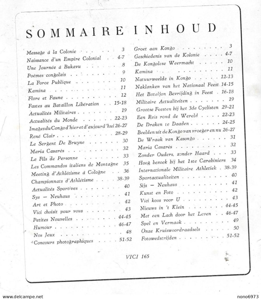 MILITARIA : 165  VICI Pour Le Soldat - Voor De Soldaten FBA BSD 1953 CONGO - Autres & Non Classés