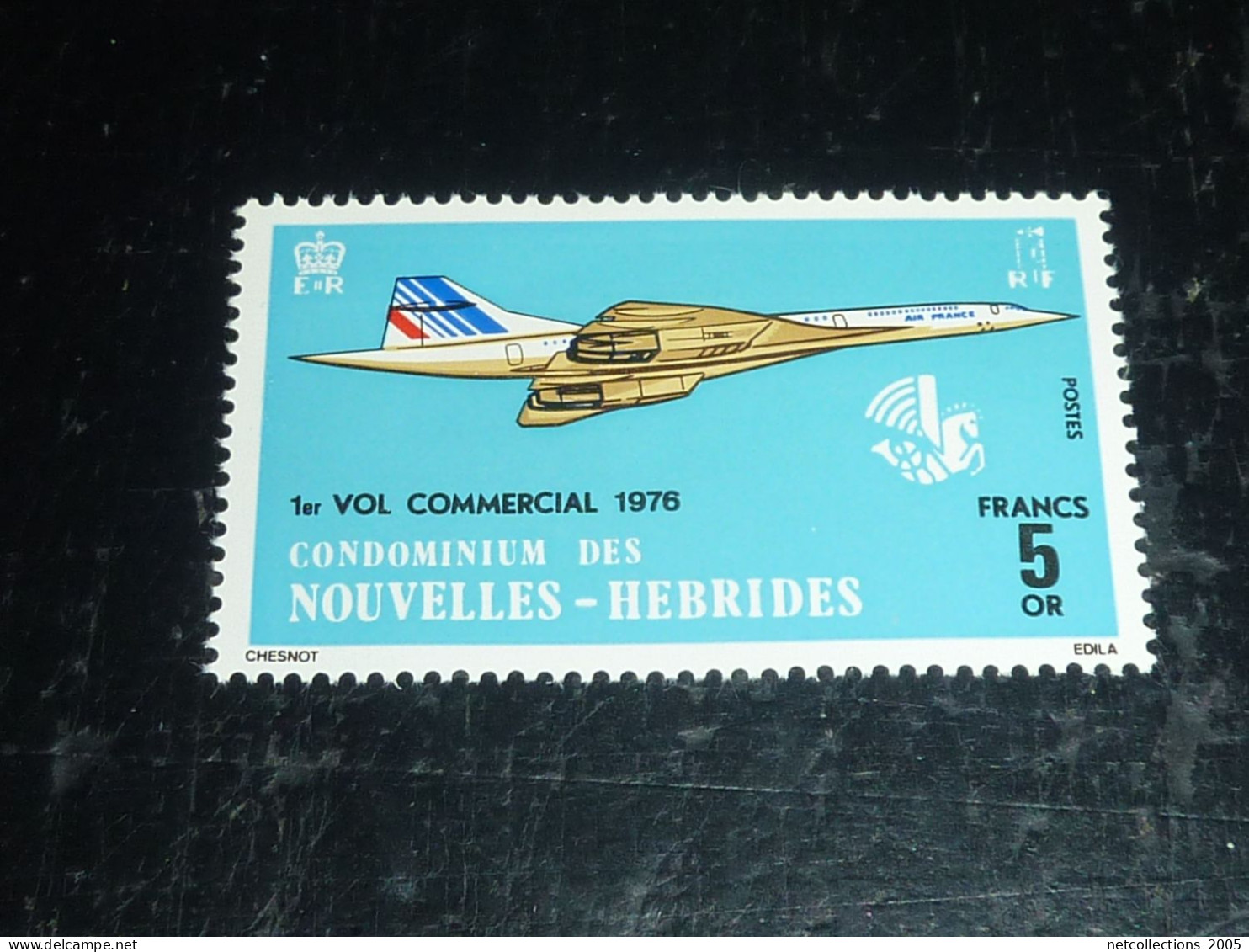 CONDOMINIUM DES NOUVELLES HEBRIDES 1976 N°424 " CONCORDE " 1 VOL COMMERCIAL 1976 - NEUFS SANS GOMME (20/09) - Collections, Lots & Series