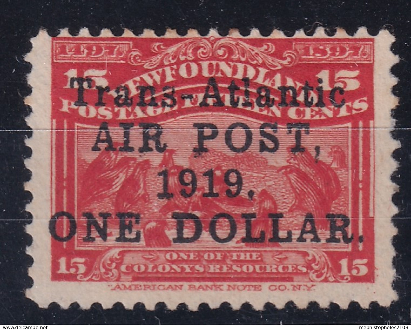 NEWFOUNDLAND 1919 - MLH - Sc# PA2 - Air Mail 1$ - 1908-1947