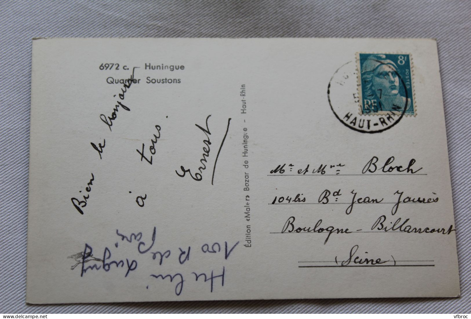 Cpsm 1951, Huningue, Quartier Soustons, Haut Rhin 68 - Huningue