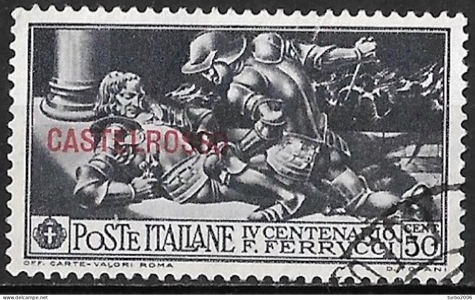 DODECANESE 1930 Stamp Of Italy Ferrucci Set With Overprint CASTELROSSO 50 C Black Vl. 27 - Dodekanisos